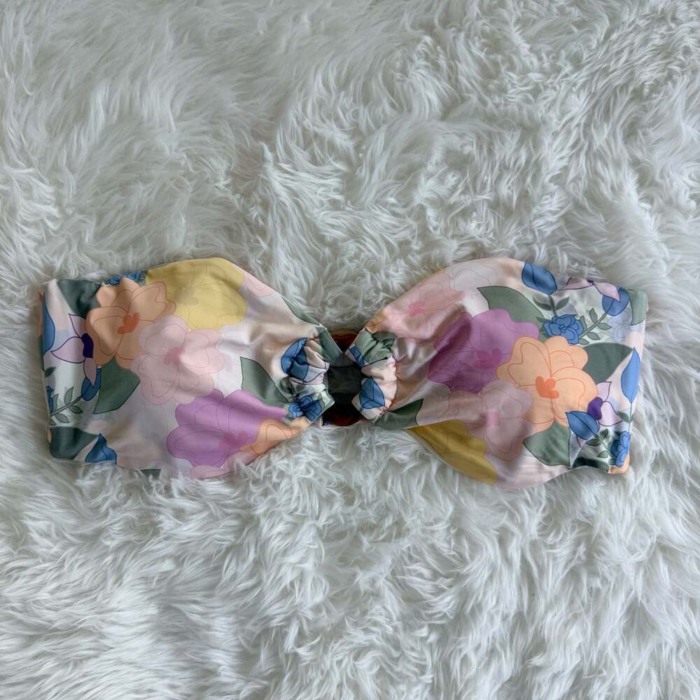 Dippin Daisy's Floral Ring Bandeau Bikini Top Size L